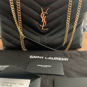 Saint Laurent Medium Lou Black Quilted Bag